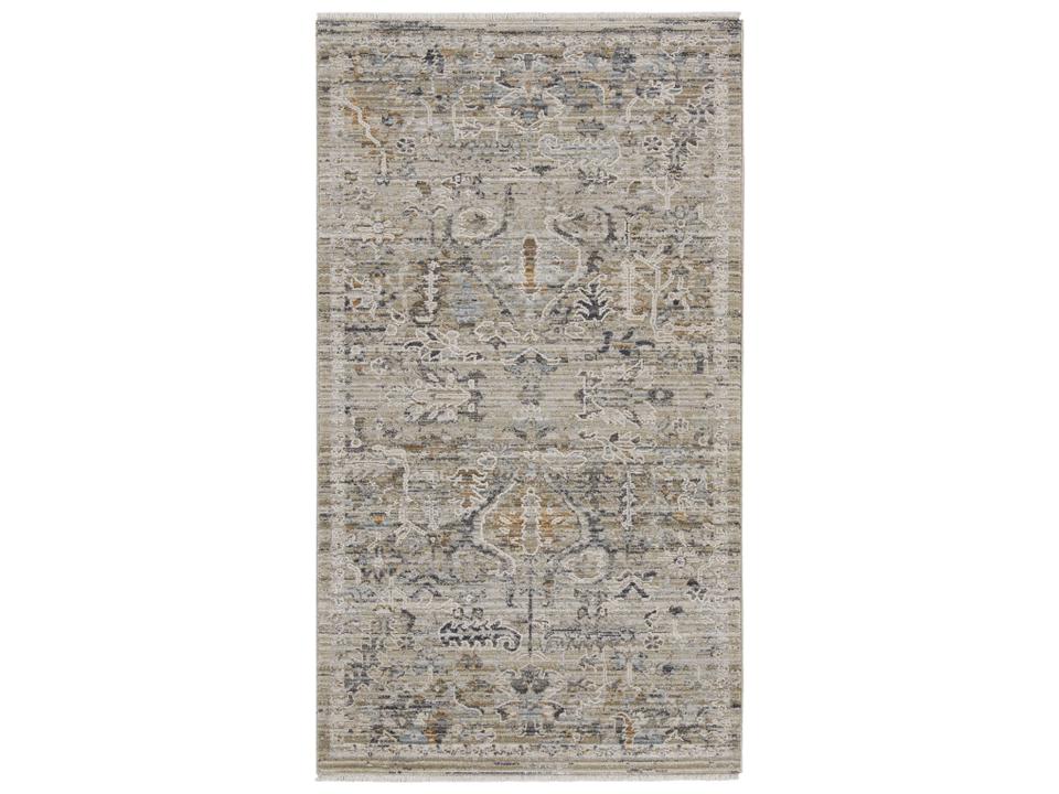 Lynx Vintage Ivory Taupe Power-Loomed Polyester Area Rug