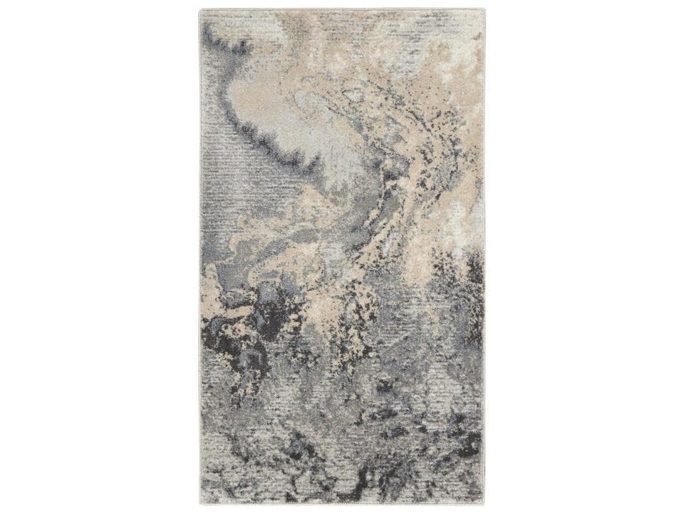 Maxell Grey Abstract Power-Loomed Polyester Area Rug