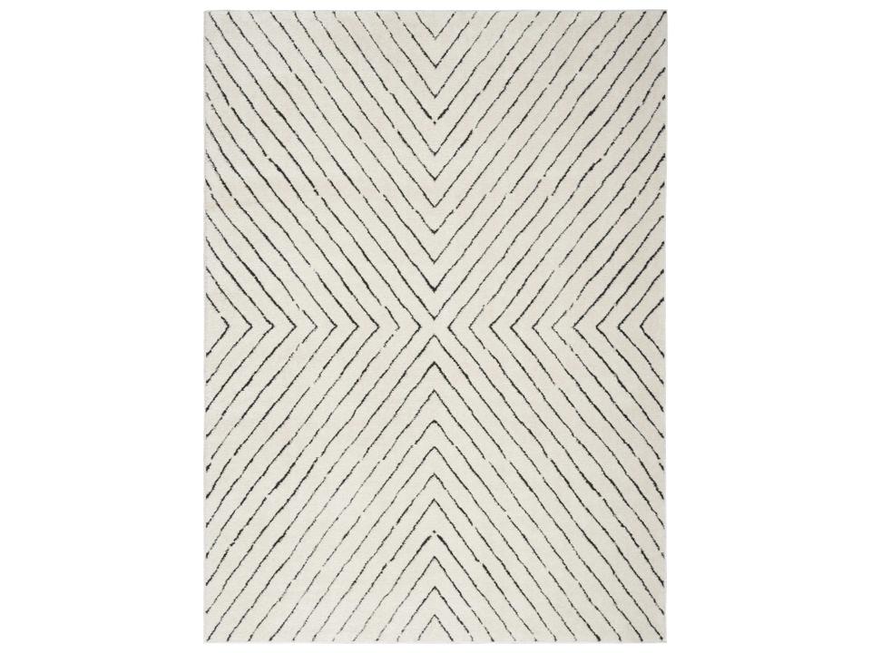 Modern Comfort MNC01 Ivory Black Abstract Area Rug