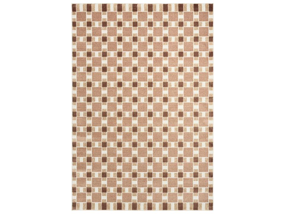 Nordic Geometric Area Rug in Rust Multicolor