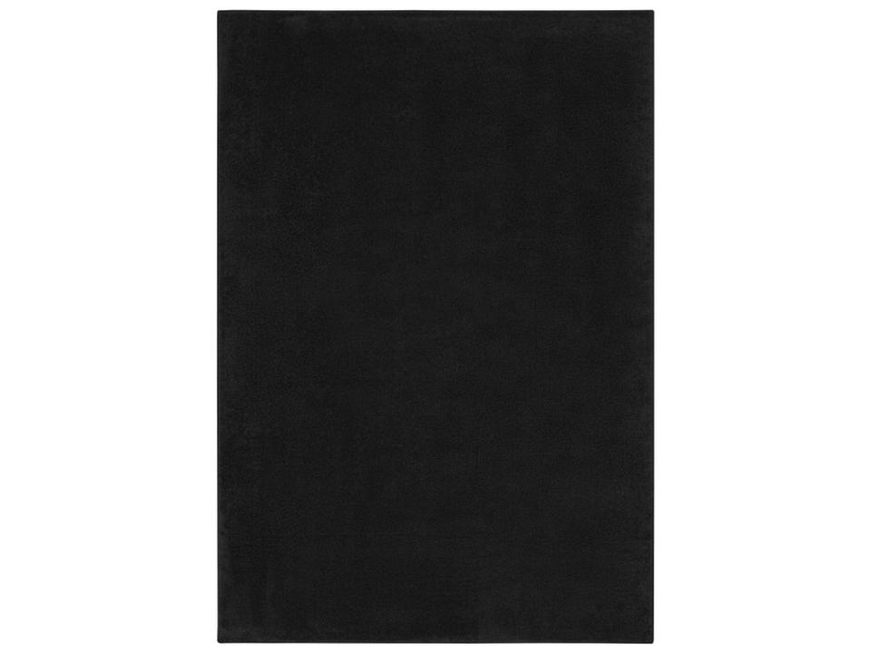 Essentials Indoor Outdoor Area Rug in Solid Black Durable Polypropylene