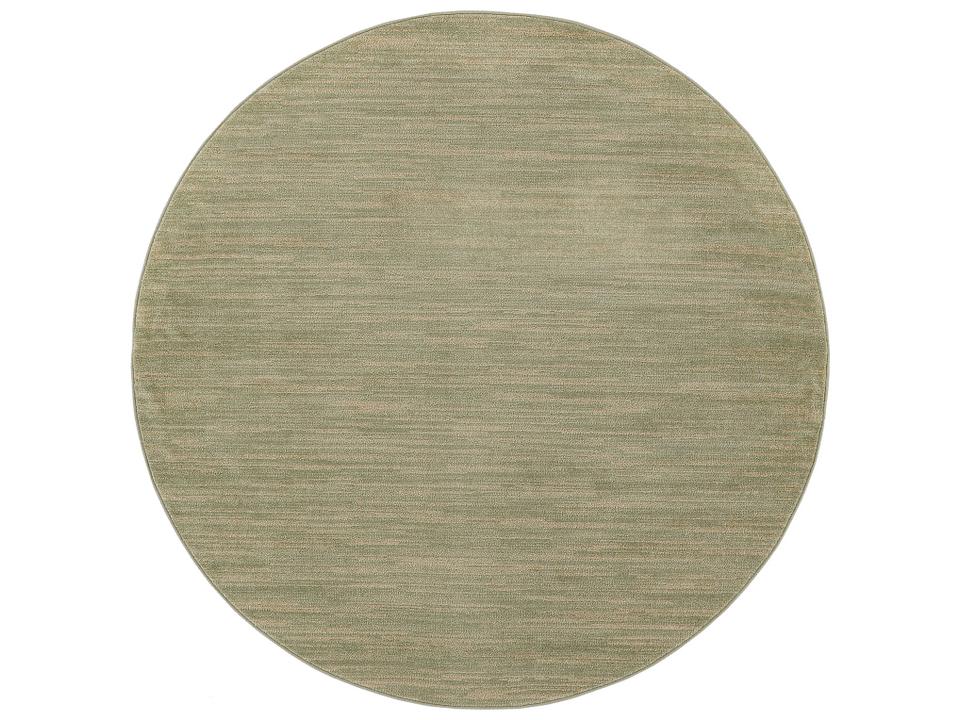 Essentials Indoor Outdoor Round Area Rug in Green and Gold