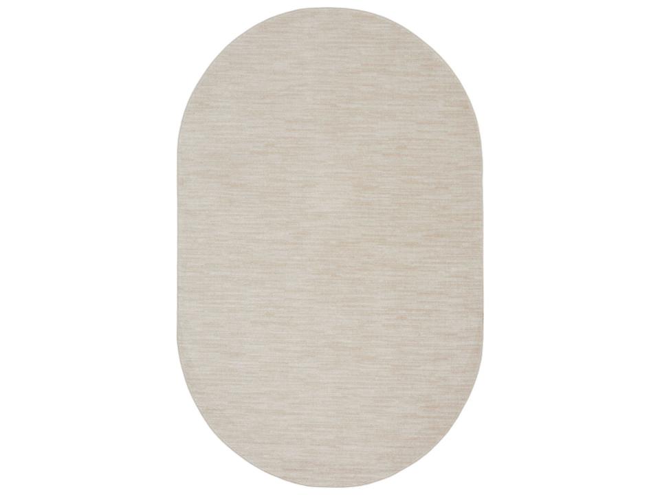 Essentials Oval Indoor Outdoor Area Rug in Ivory Beige