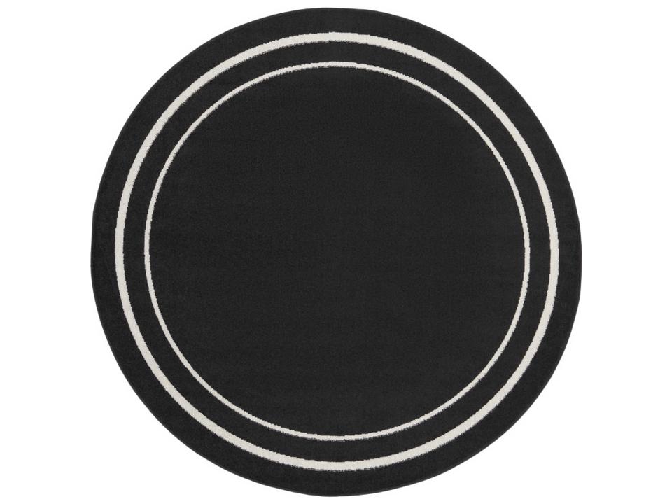 Essentials 4-Foot Round Indoor Outdoor Area Rug in Black Ivory