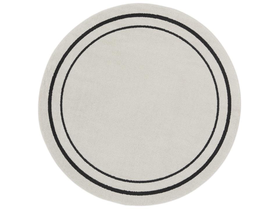 Essentials 4-Foot Round Polypropylene Indoor Outdoor Area Rug in Ivory Black