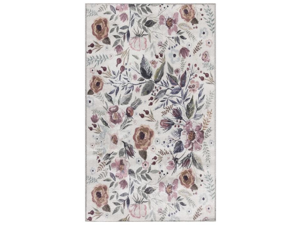 Washables NWB01 Ivory Pink Floral Area Rug