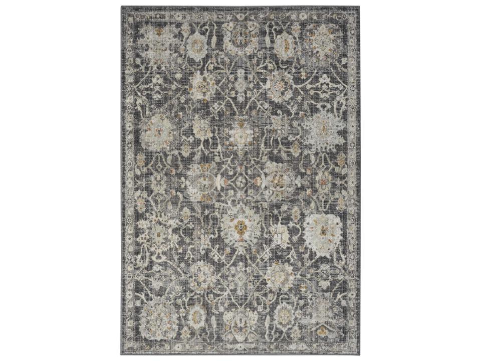 Oushak Home Rectangular Charcoal Area Rug Vintage Persian Style