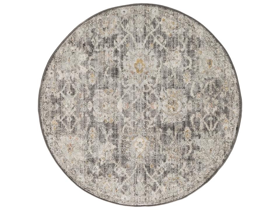 Oushak Home Bordered Area Rug in Charcoal