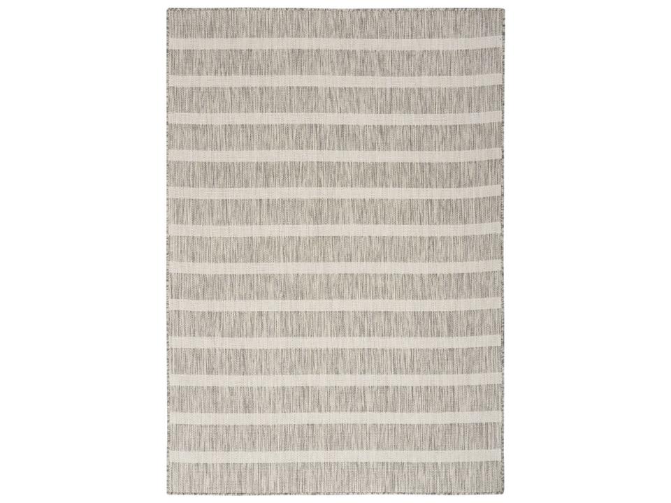 Positano POS03 Grey Ivory Striped Indoor Outdoor Area Rug