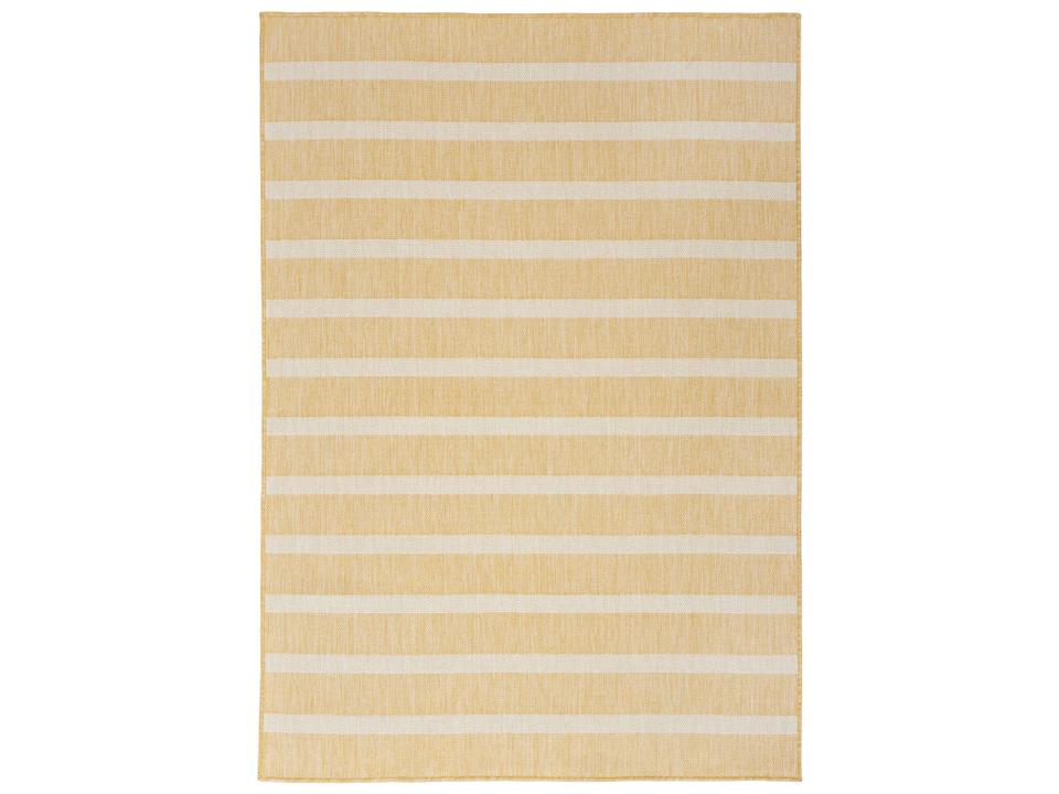 Positano Rectangle Area Rug Yellow Ivory Striped Indoor Outdoor
