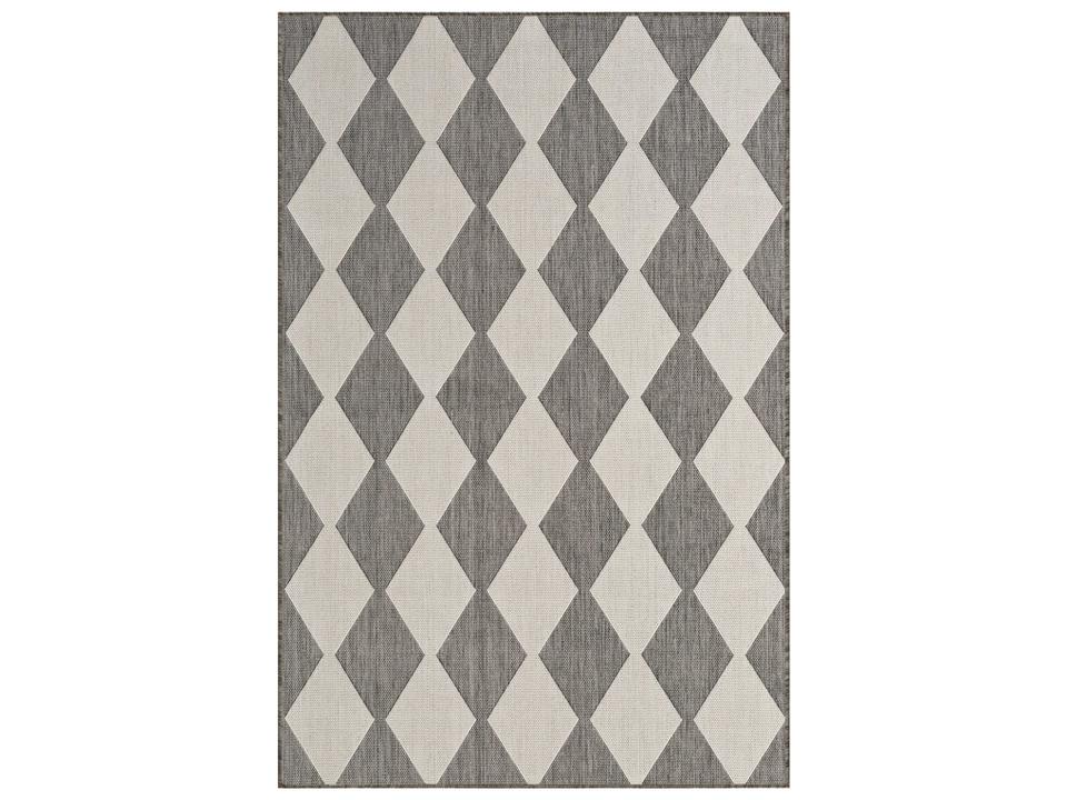 Positano POS04 Charcoal Geometric Indoor Outdoor Area Rug