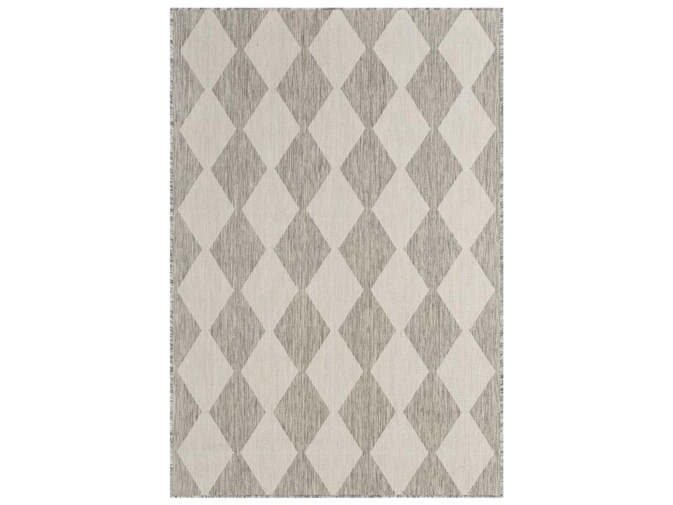 Positano Light Grey Geometric Indoor Outdoor Area Rug