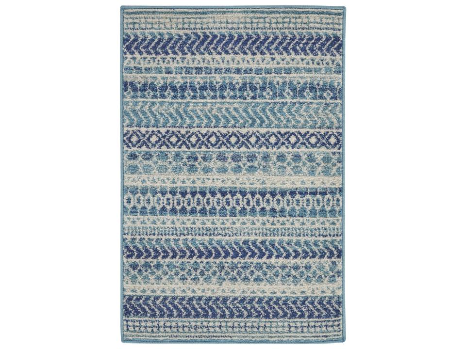 Passion Geometric Area Rug in Navy Blue