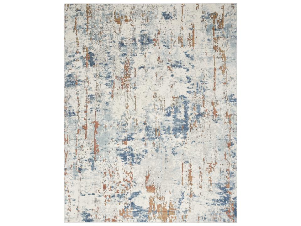 Quarry Abstract Area Rug in Beige Grey Blue