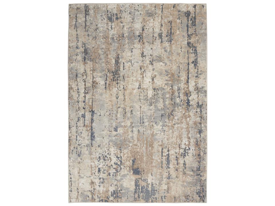 Quarry Abstract Beige Grey Polypropylene Area Rug