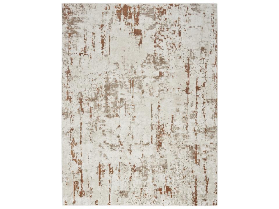 Quarry Abstract Indoor Area Rug in Ivory Rust