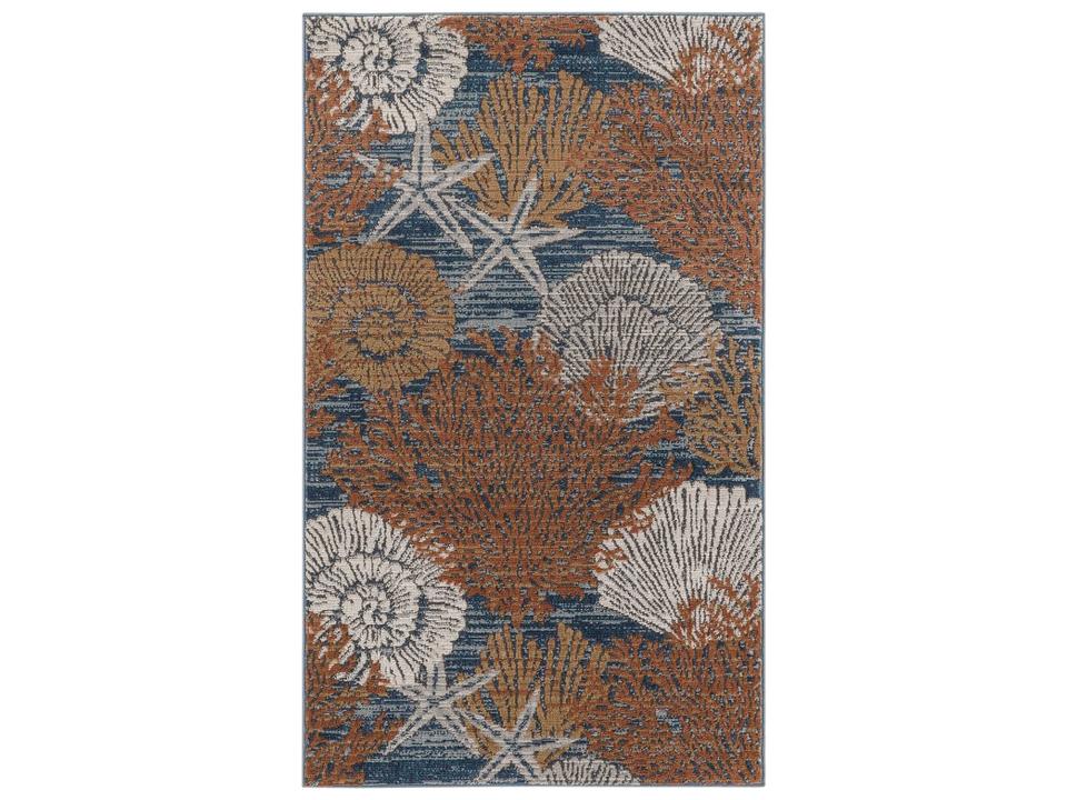 Seaside Graphic Area Rug with High-Low Pile