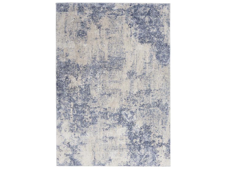 Silky Textures SLY01 Ivory Blue Abstract Area Rug