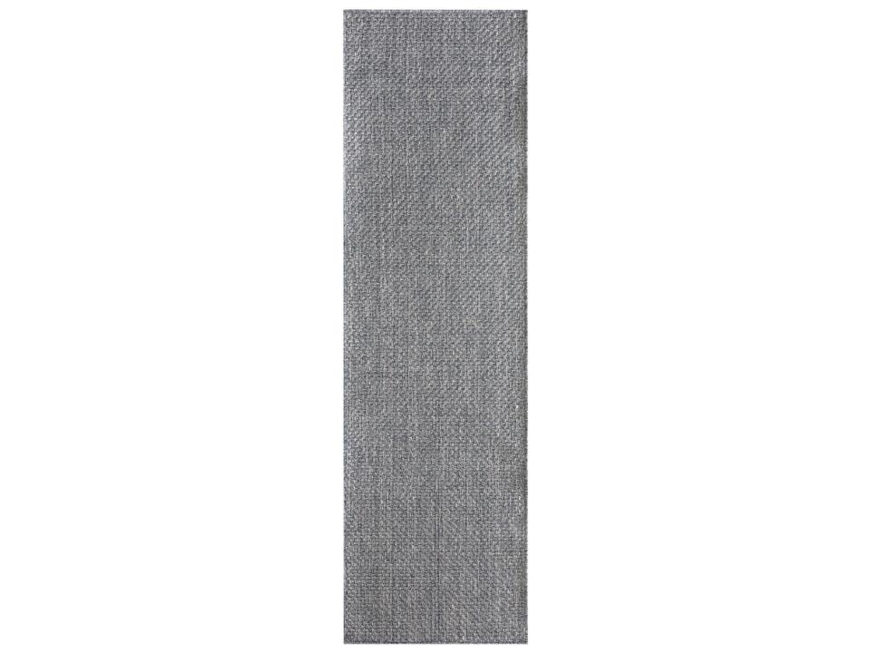 Tulum Flatweave Abstract Indoor Outdoor Runner Rug in Denim