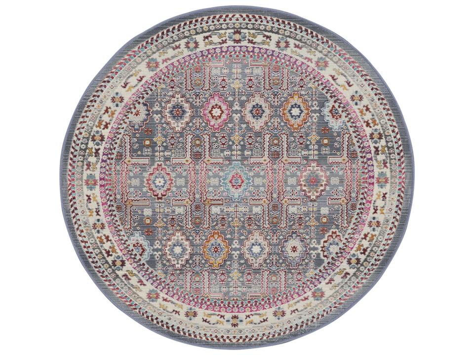 Vintage Kashan Bordered Area Rug Grey Multi Traditional