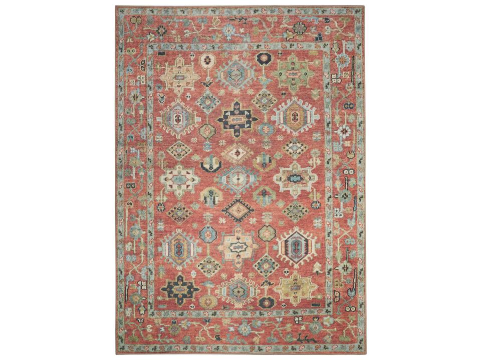 Vintage Washables Bordered Machine Washable Area Rug