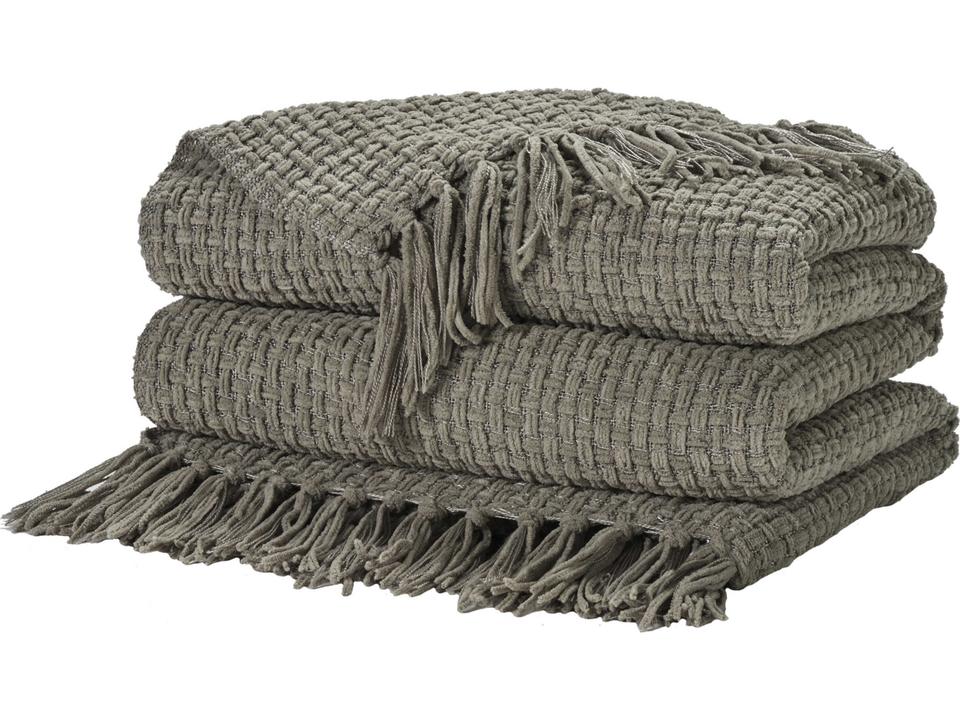 Lifestyle 100 Percent Polyester Throw Blanket in Grey with Tassels