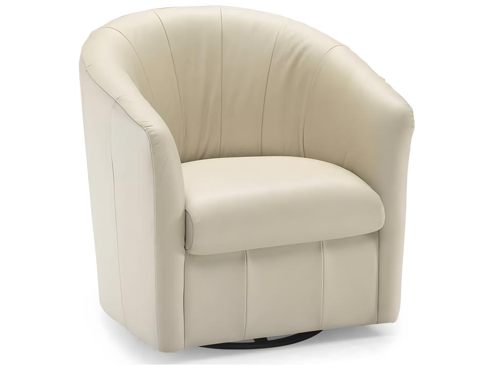 Veronica Swivel Leather Accent Chair