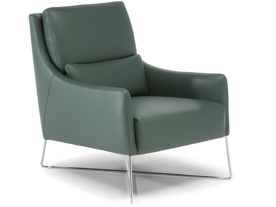 Gloria Leather Accent Chair with Metal Legs