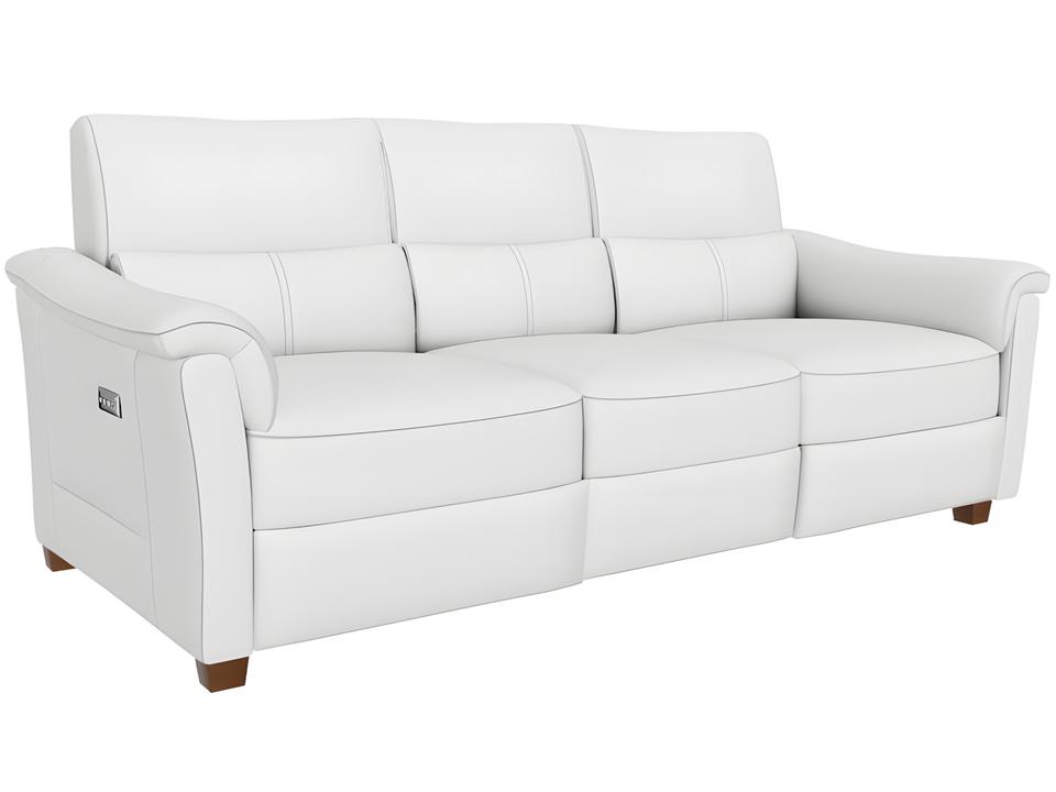 Astuzia Triple Power Reclining Top-Grain Leather Sofa