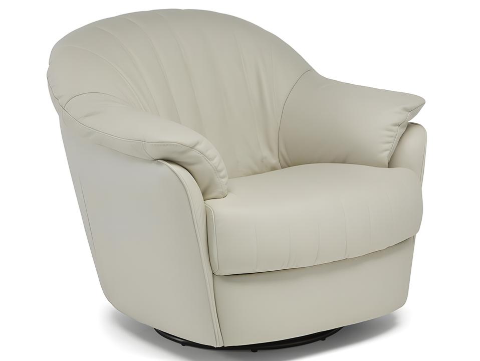 Gratitudine Leather Swivel Glider Accent Chair