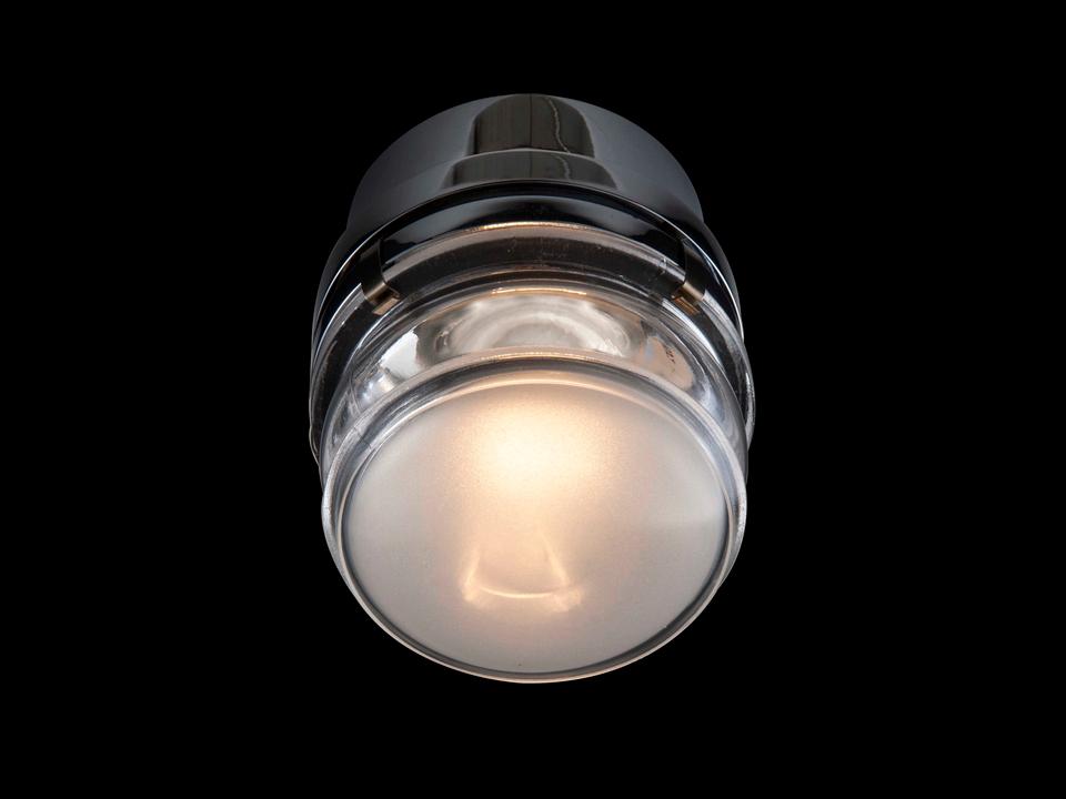 Fresnel 1-Light LED Outdoor Wall Sconce in Chrome by Joe Colombo