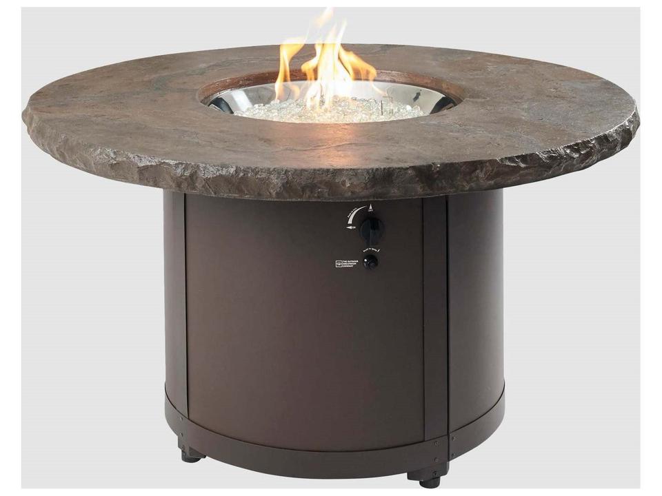Beacon Marbleized Noche Steel Round Fire Pit Table