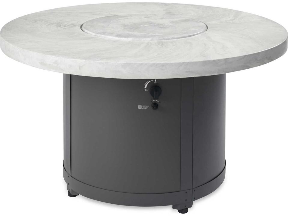Beacon White Onyx Concrete Round Chat Height Fire Pit Table