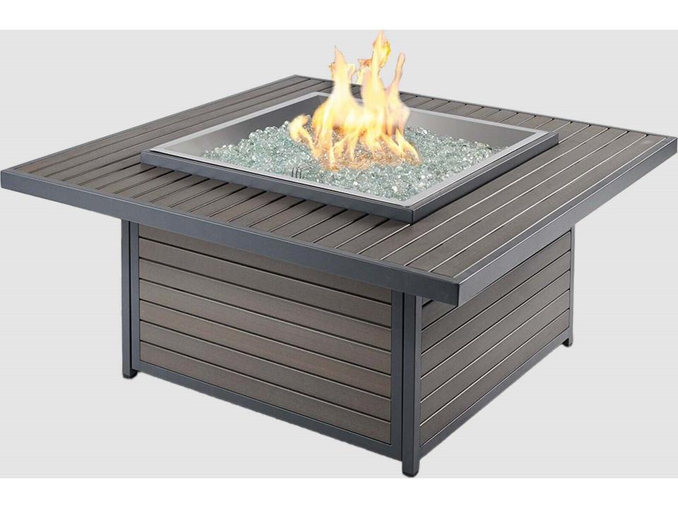 Brooks Taupe Wicker Round Fire Pit Table