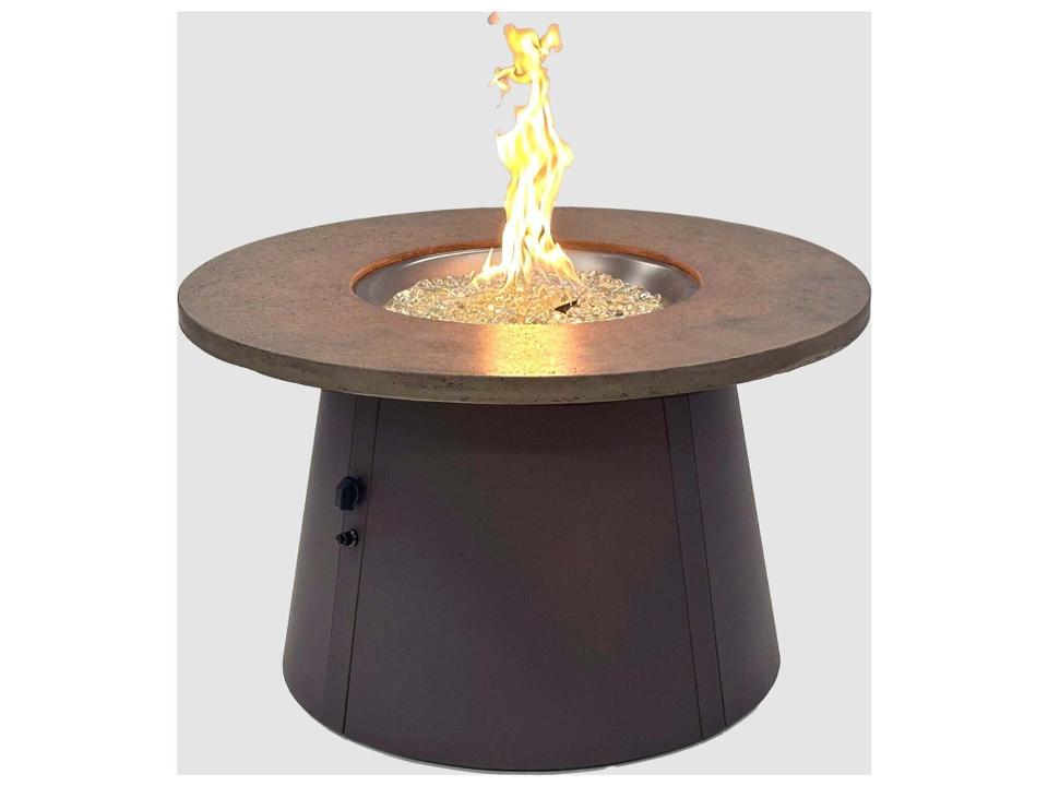 Cirvalo Fossil Brown Aluminum Round Fire Pit Table