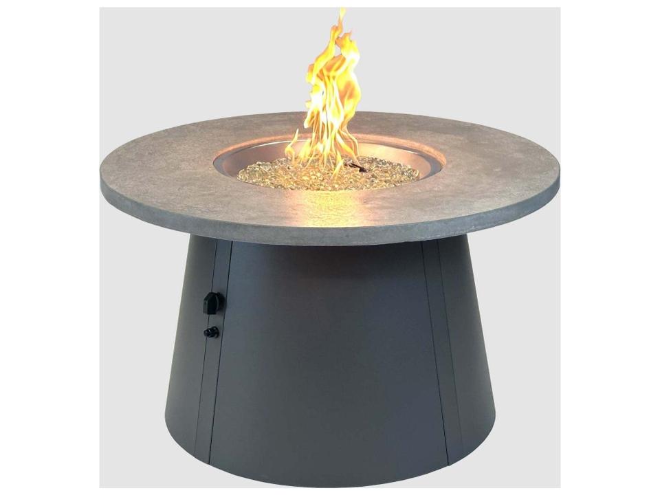 Cirvalo Relic Gray Charcoal Grey Aluminum Round Fire Pit Table