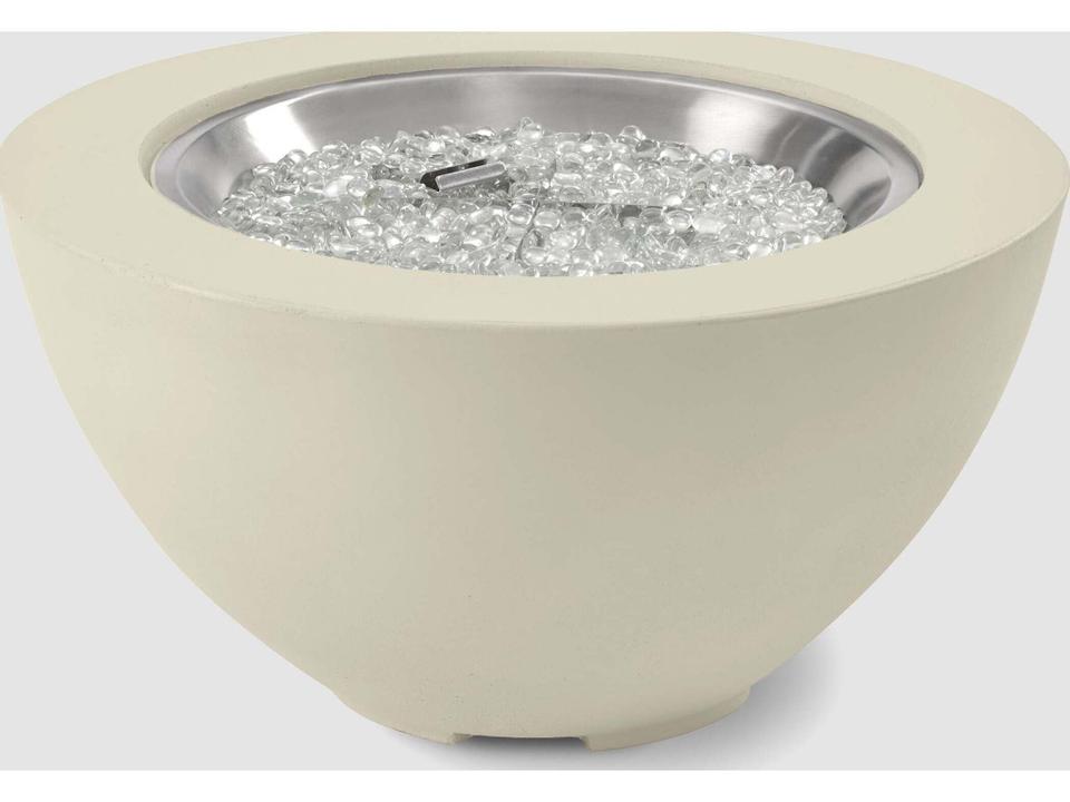 Cove Linen Grey Cast Aluminum Round Fire Pit Table
