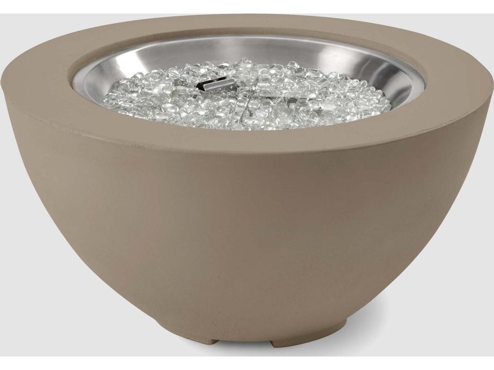 Cove Latte Cast Aluminum Round Fire Pit Table
