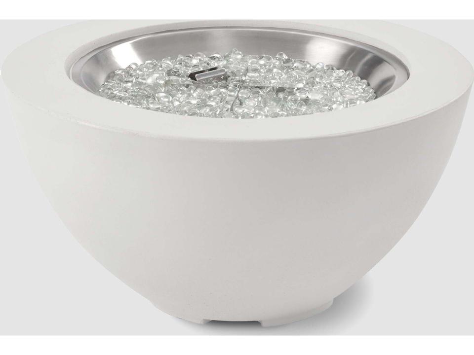Cove White Cast Aluminum Round Fire Pit Table