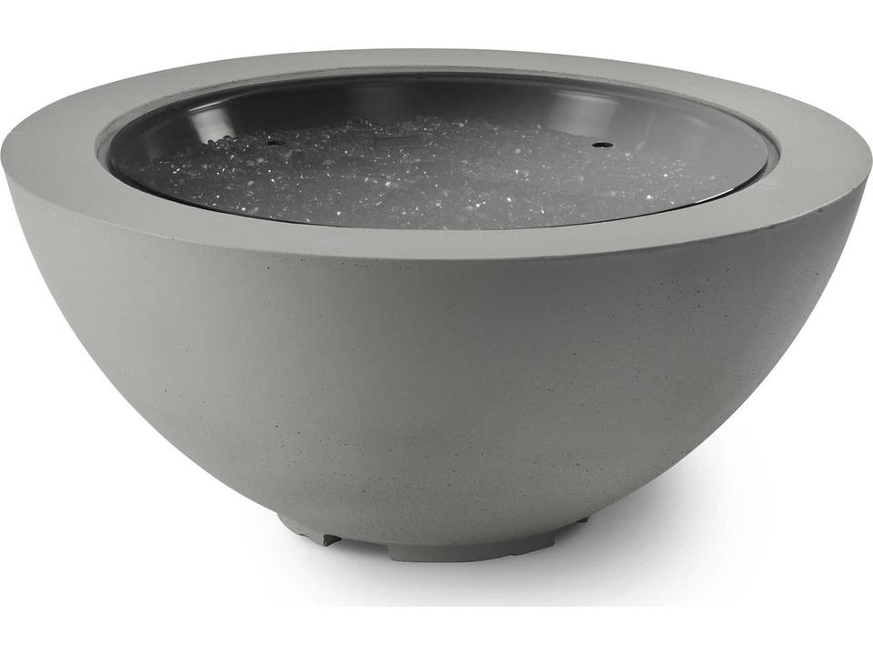 Cove 42-Inch Round Supercast Concrete Gas Fire Pit Bowl in Natural Grey
