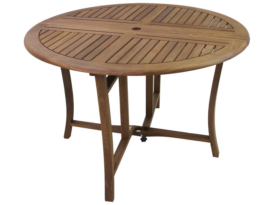 43-Inch Round Eucalyptus Folding Table