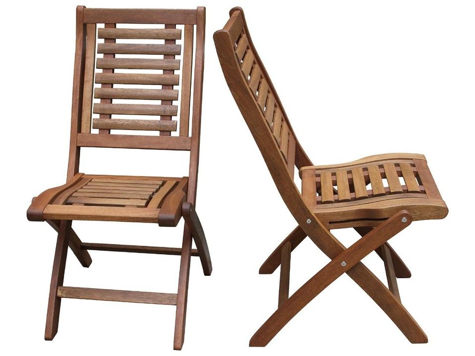 Eucalyptus Folding Side Chair Two Pack in Umber Brown