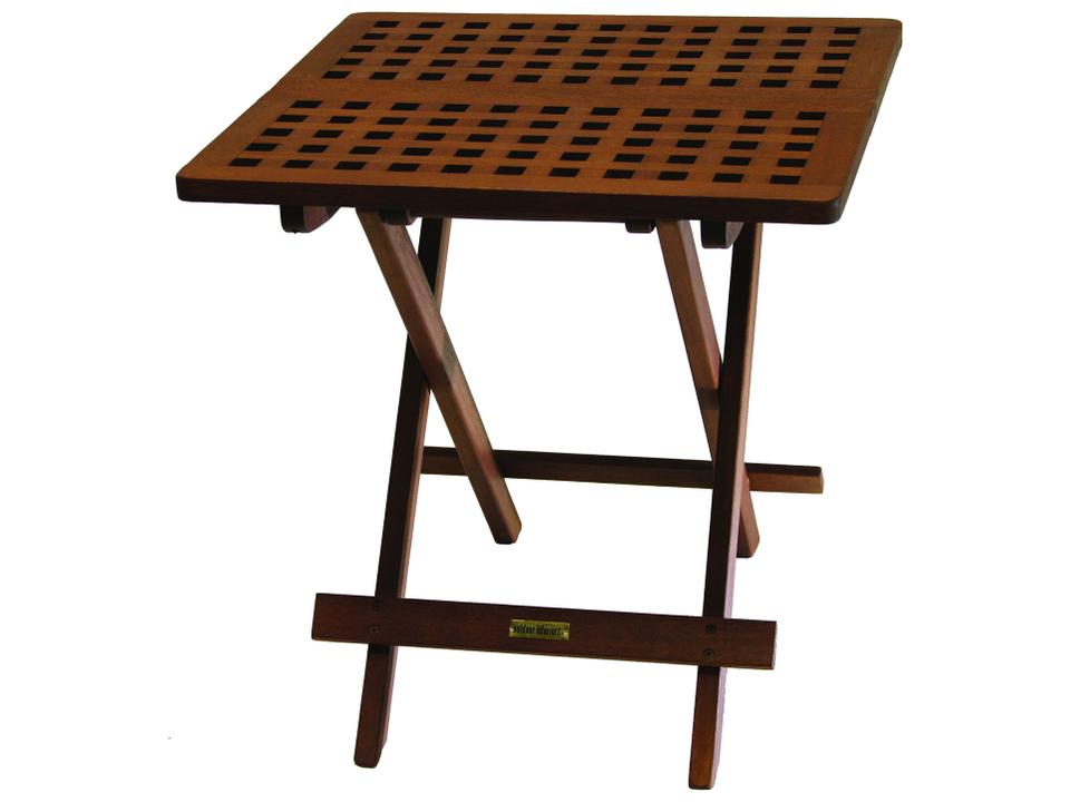 Eucalyptus Folding Outdoor Side Table in Brown