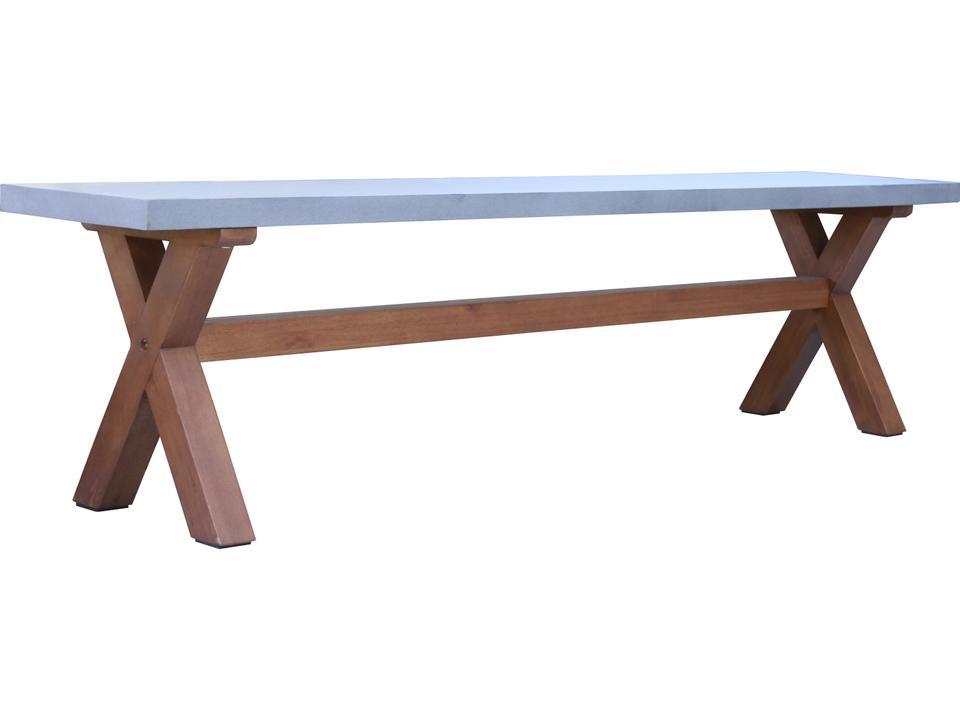 74-Inch Eucalyptus and Grey Composite Outdoor Bench