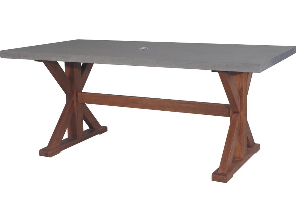 Eucalyptus and Grey Composite Rectangle Dining Table 74 Inch