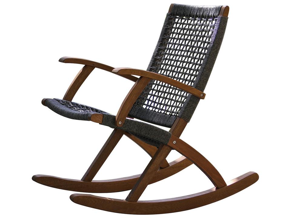 Eucalyptus Grey Rope Modern Outdoor Rocking Chair