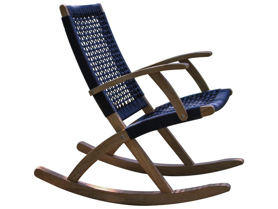 Blue Rope Eucalyptus Modern Rocking Chair Antique Wash Finish