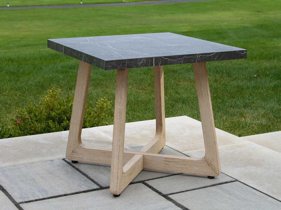 Antique Wash Wood Square End Table