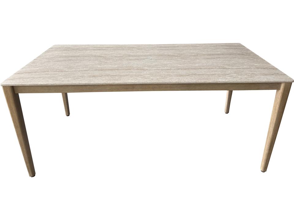 Antique Wash Eucalyptus 72 x 36 Inch Travertine Composite Dining Table