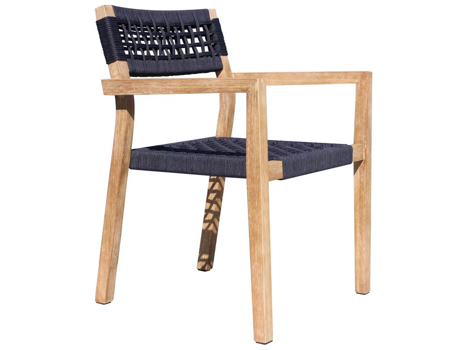 Antique Wash Eucalyptus & Blue Rope Stacking Dining Chair (Price Includes Four)